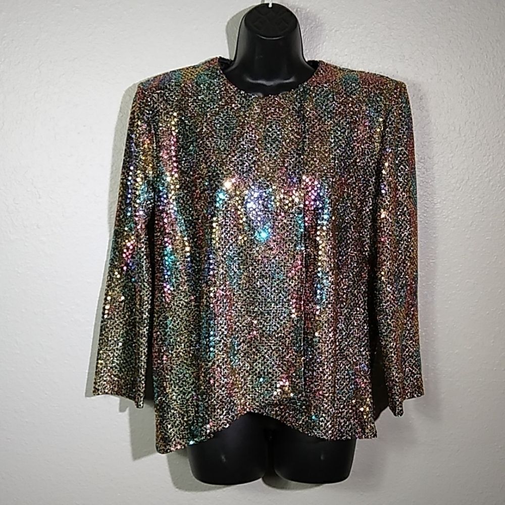 Betsys Things Vintage‎ 80s Confetti Dot Wrap Top 8